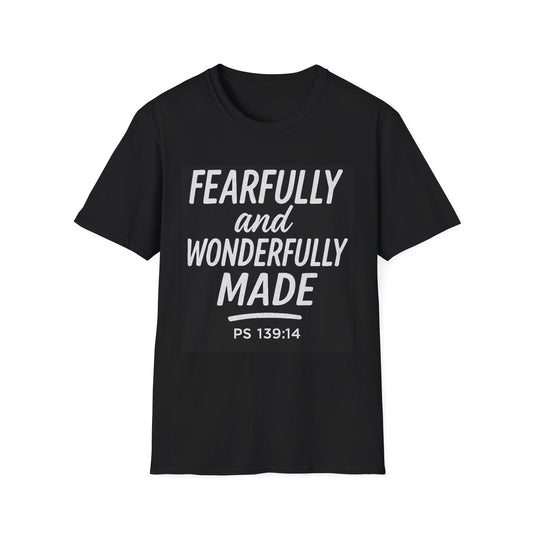 Fearfully and Wonderfully Made T-Shirt — Psalm 139:14 Inspirational Christian Tee